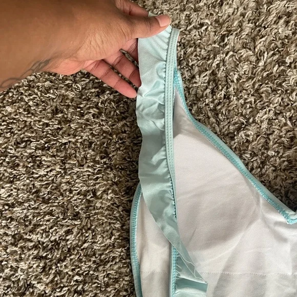 SHEIN Light Blue Ruffle One-Piece Swimsuit - Picture 5 of 8